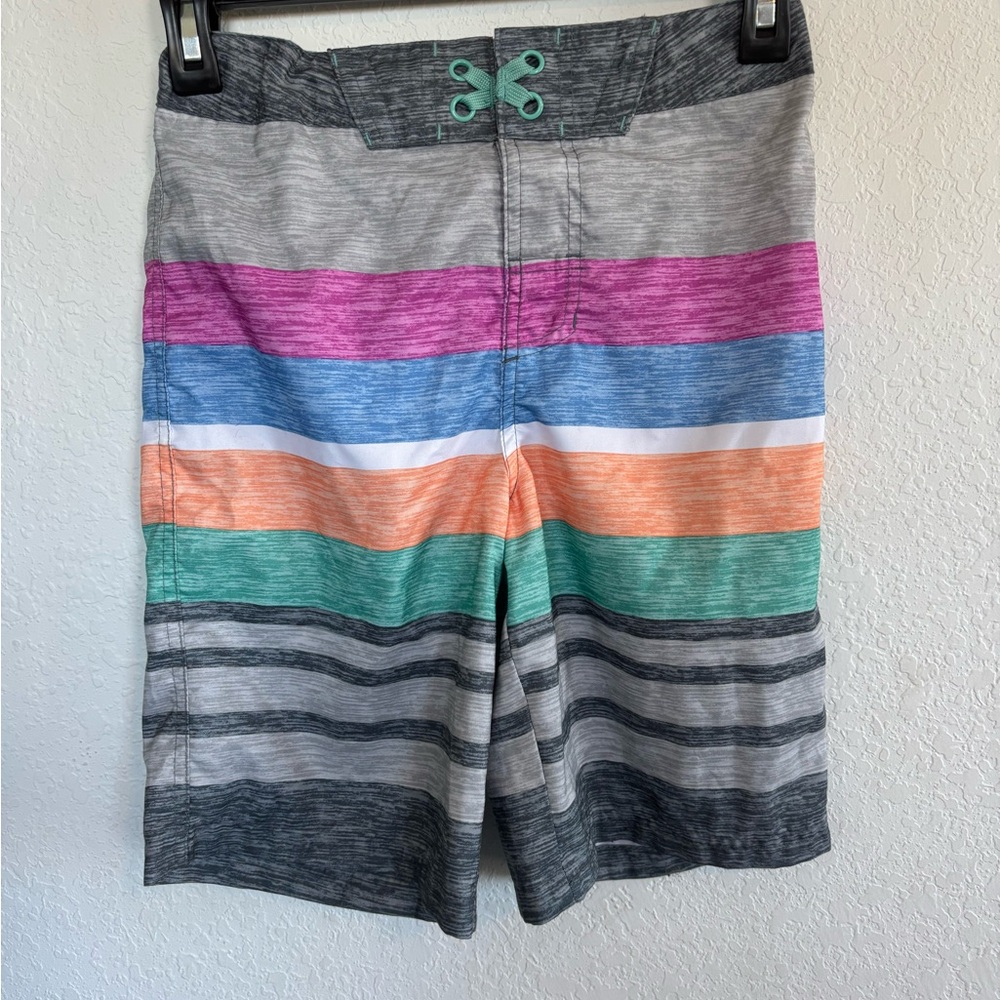 Art Class Multicolor Striped Boys Adjustable Swim Shorts